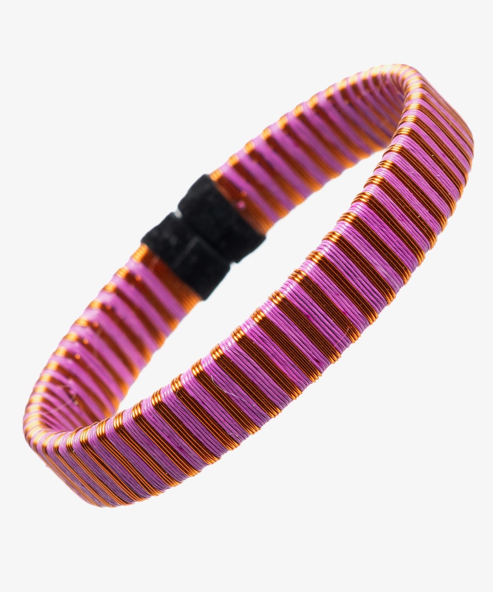 Pulsera Werregue, 1 cm - FUCSIA Y COBRE