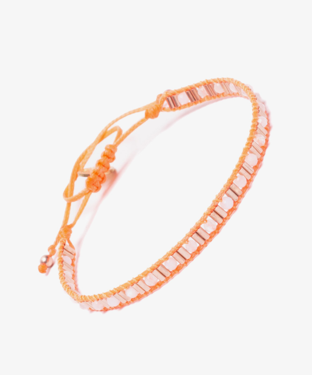 MIYUKI Bracelet - ORANGE AND PEACH MOONSTONE
