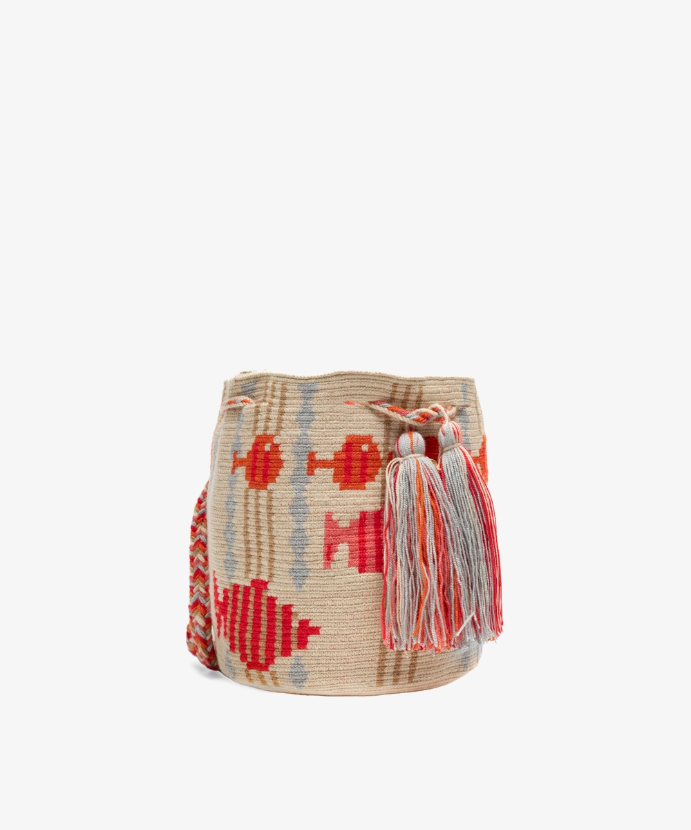 Crossbody Bag M -  CEPHEUS - BEIGE & RED