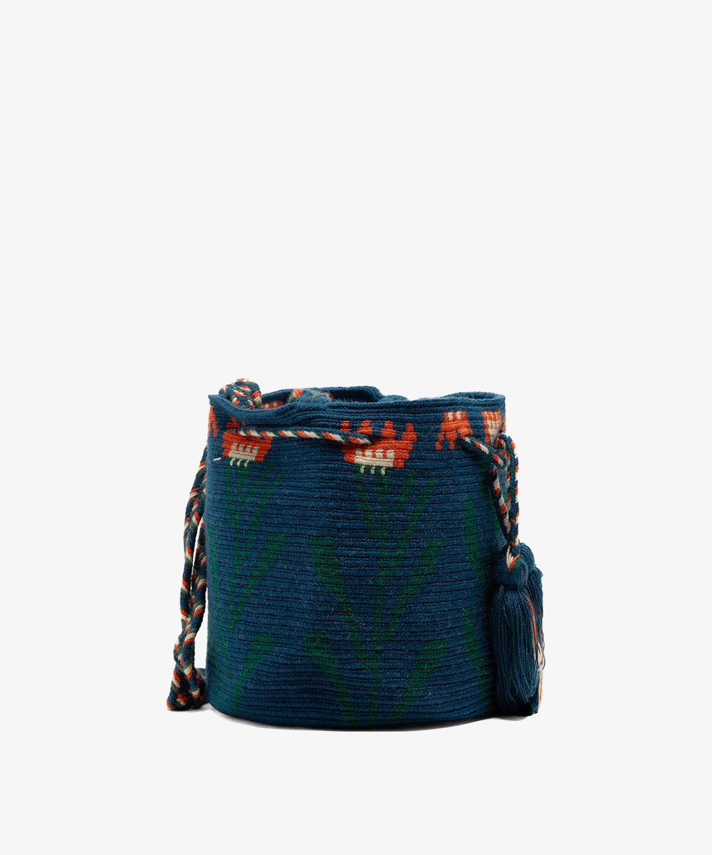 Crossbody Bag M - ELOISE - NAVY BLUE & ORANGE
