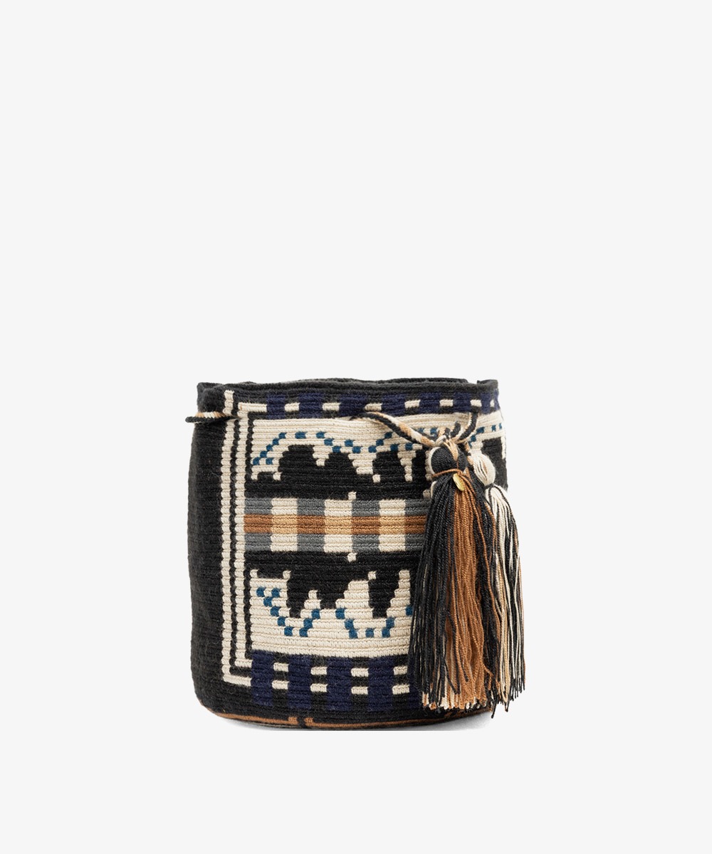 Crossbody Bag M - ELEANOR - BLACK & BEIGE