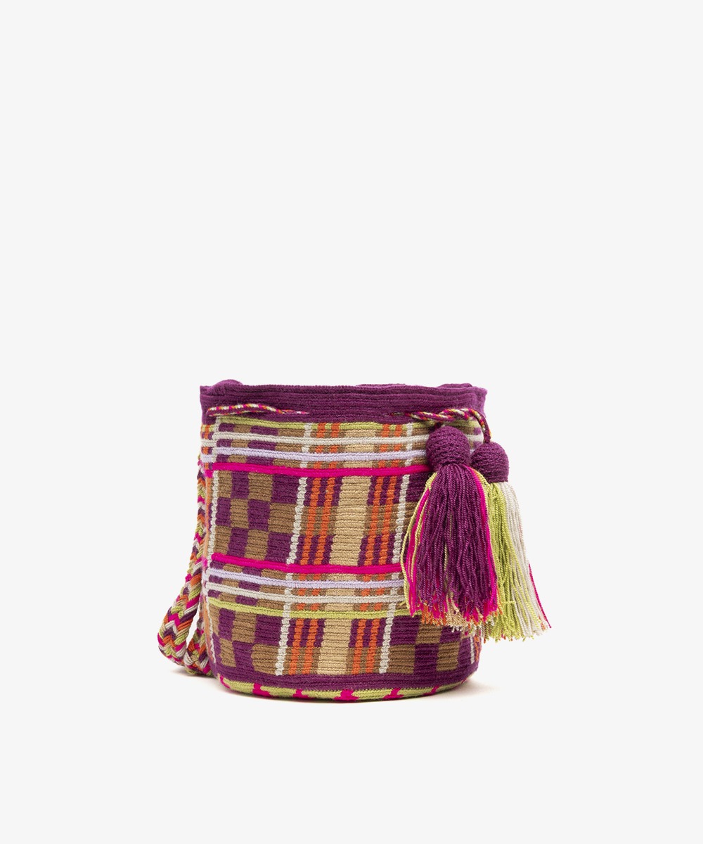 BOLSO CRUZADO M - MILDRED - TOSTADO Y GRANATE