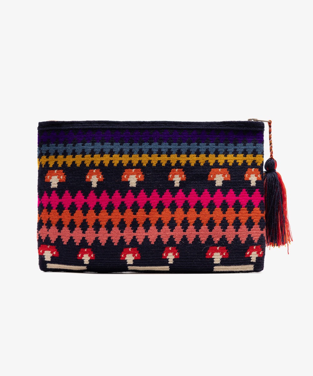 BOLSO DE MANO - MYRTILE - MARINO Y MULTICOLOR