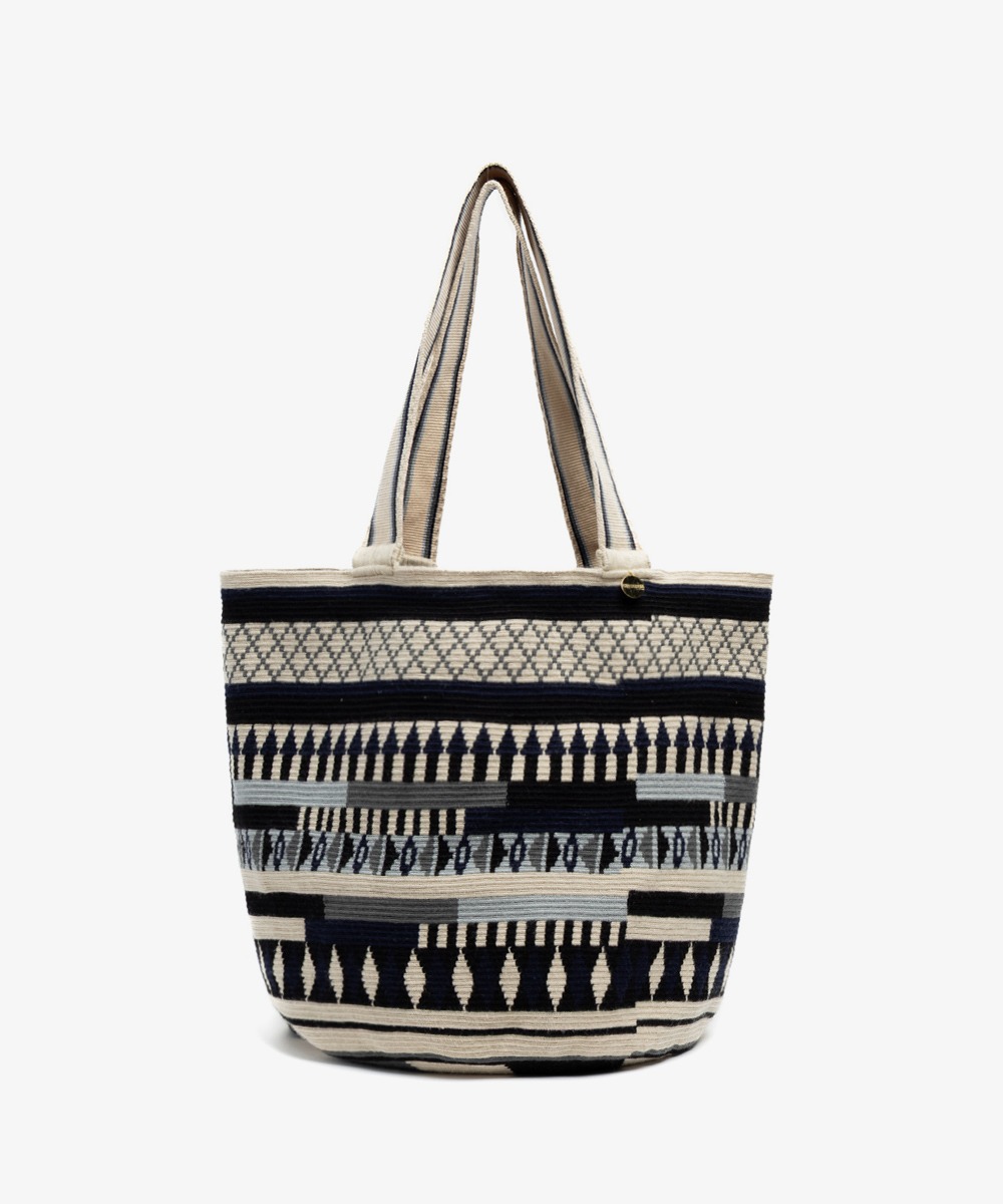 Bolso Tote  -EXTRA - Beige y marino