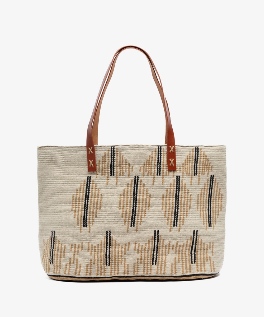 Bolso Shopping L con Asa de cuero - MARIGOLD - CAMEL Y BEIGE
