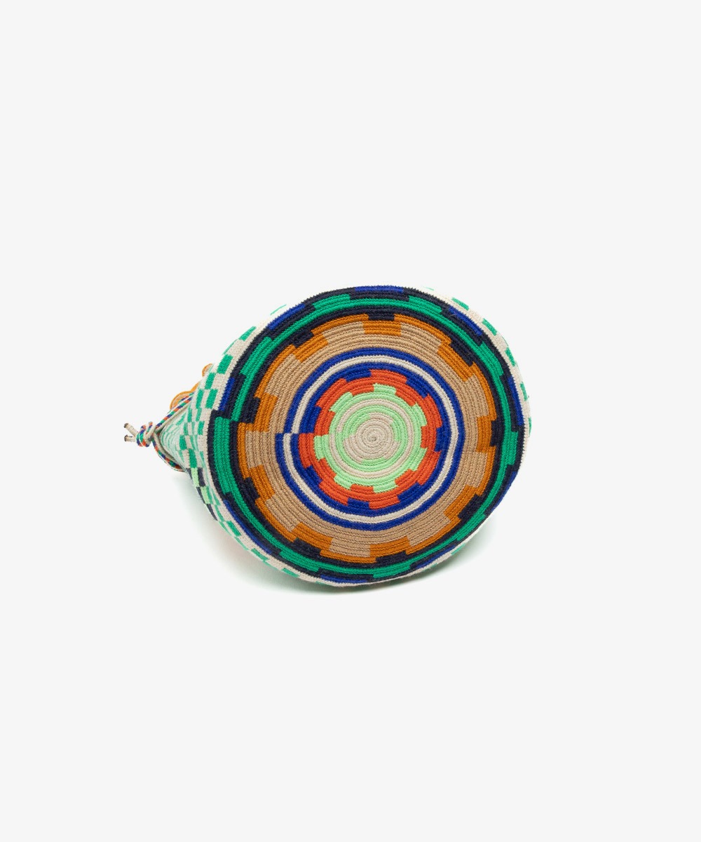 MITRA bag W/ MACRAME STRAP - PELICAN - GREEN & YELLOW