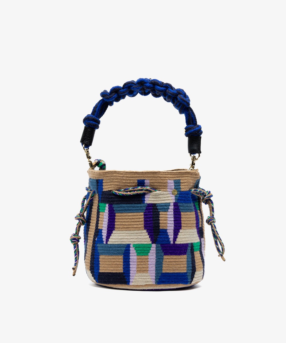 MITRA bag W/ MACRAME STRAP - BARRACUDA - ROYAL BLUE & PURPLE