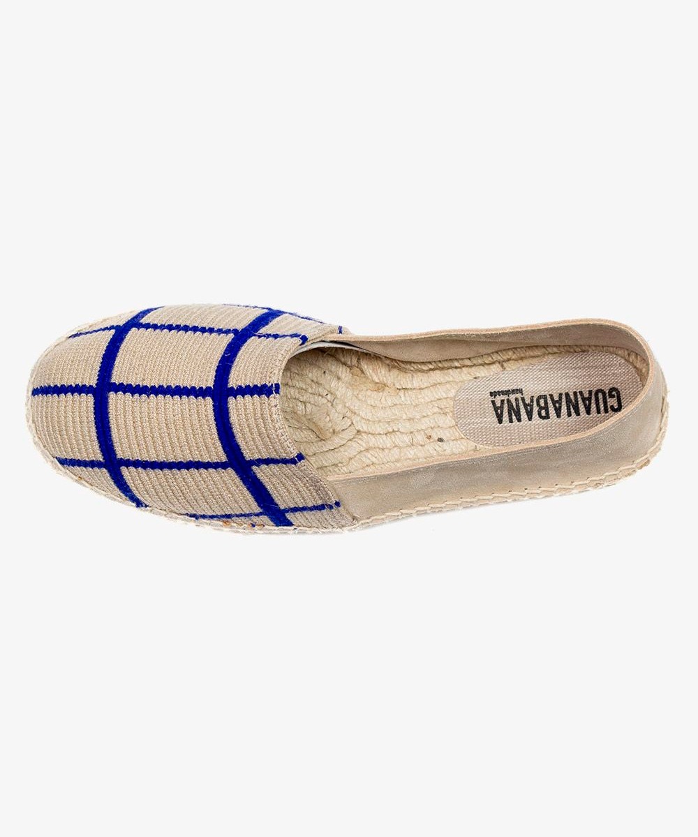 MEN'S ESPADRILLE - SQUARE - BEIGE & BLUE