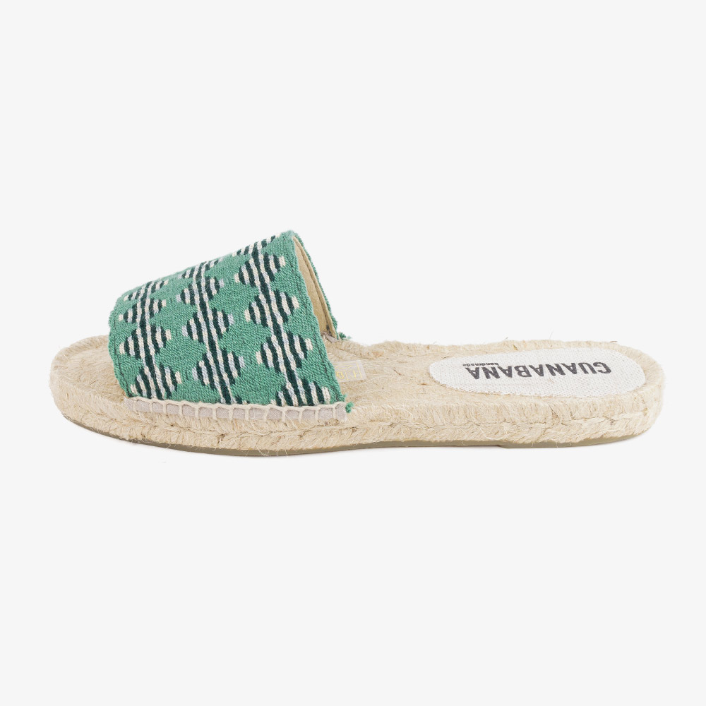 ALPARGATA MULE - CARMEL - VERDE & AZUL MARINO