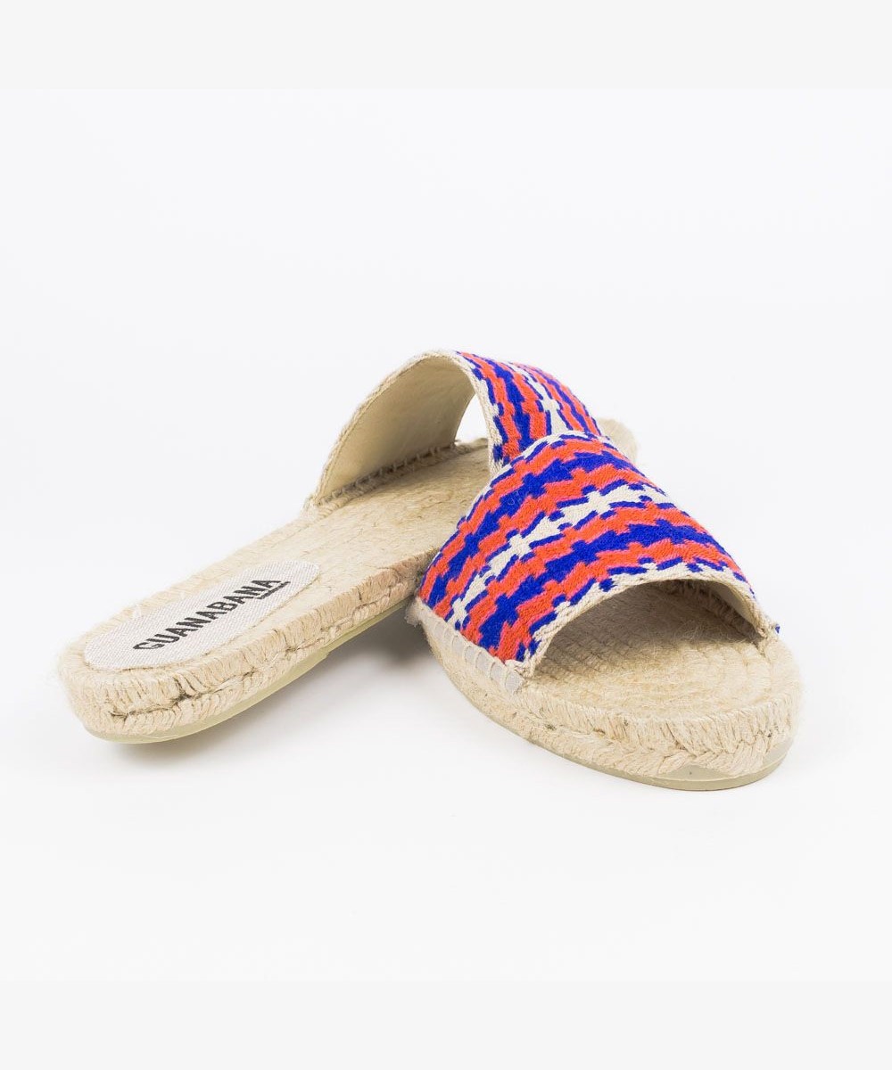 MULE ESPADRILLE - BIRMINGHAM - BLUE & ORANGE