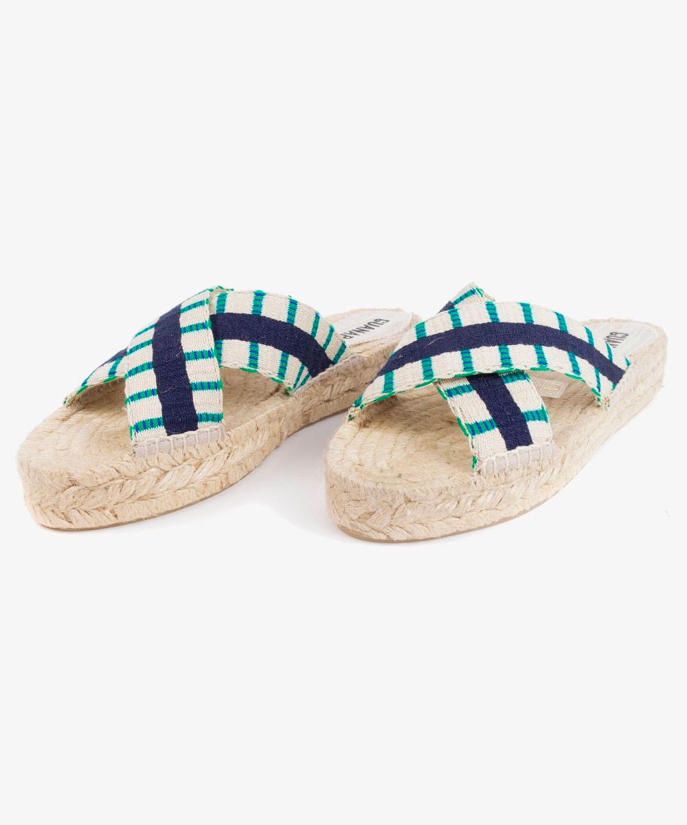 ESPADRILLE WITH CROSSED BAND - ALHAMBRA - Beige & Navy