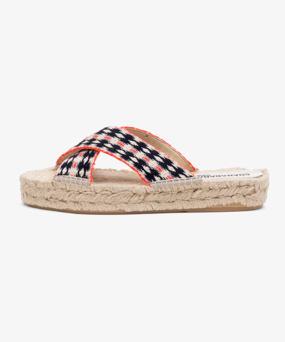 ESPADRILLE WITH CROSSED BAND - SAN RAFAEL - NEON ORANGE & BLACK