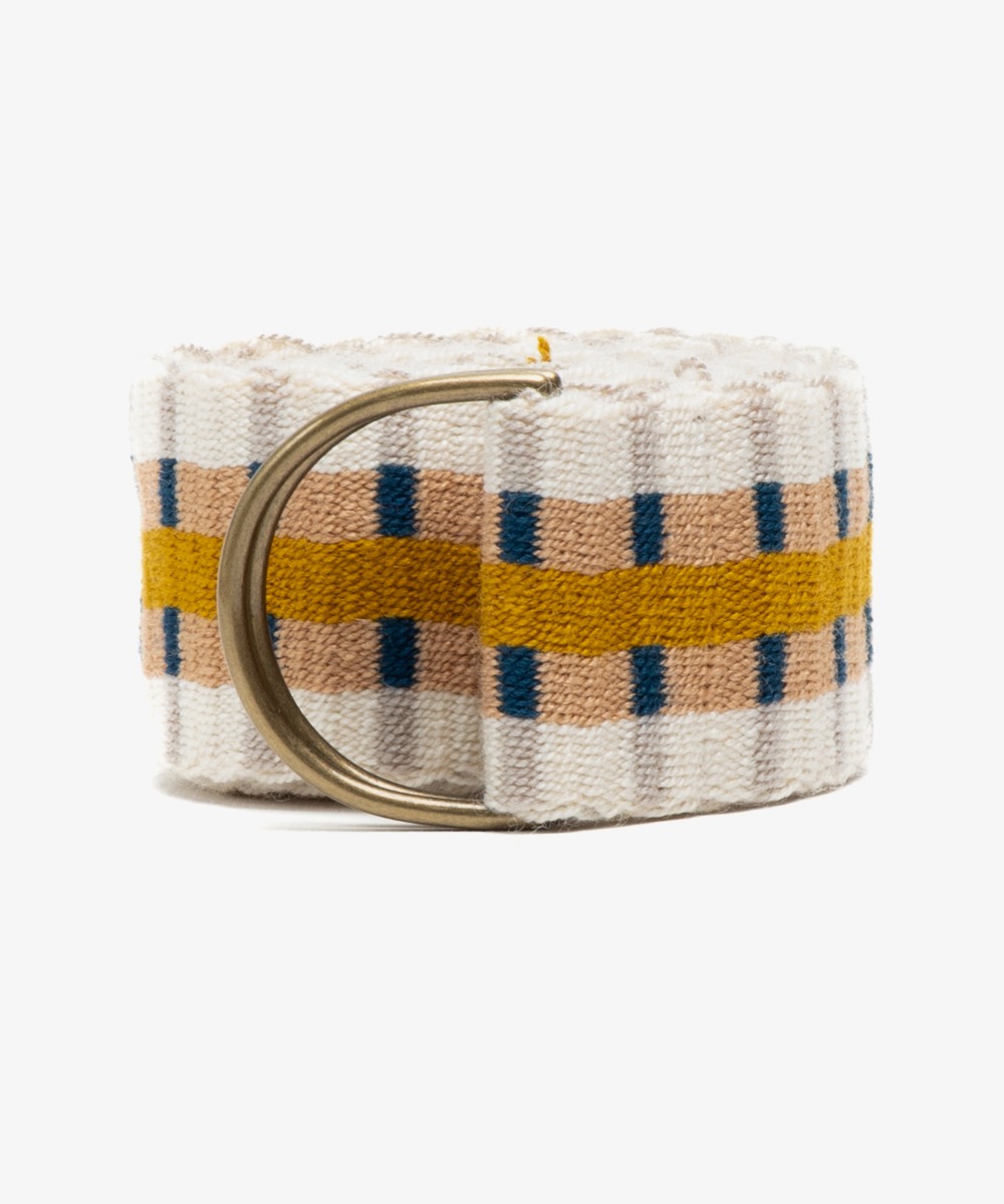 Buckle belt - WHITE AND MUSTARD