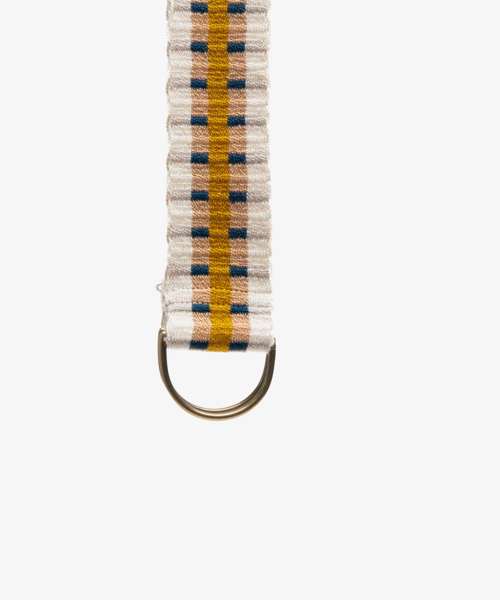 Buckle belt - WHITE AND MUSTARD