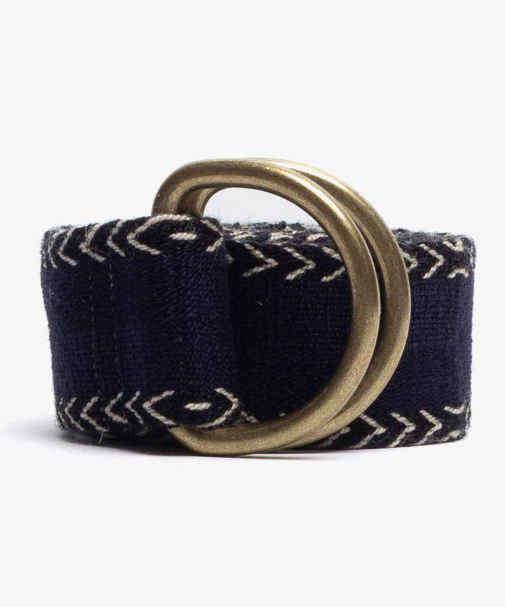 Buckle belt - NAVY & WHITE