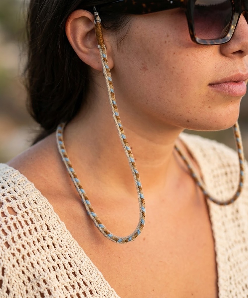 Cordón de gafas- BEIGE Y AZUL