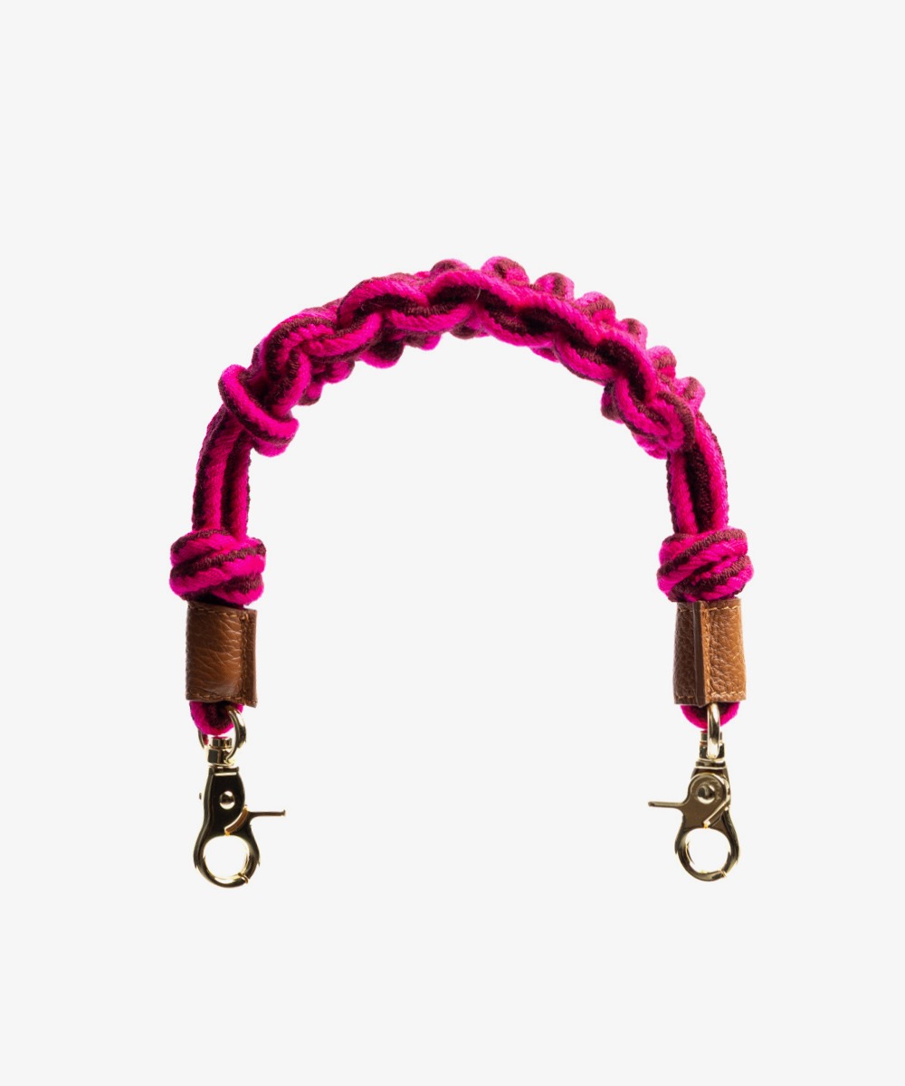Cord shoulder strap MACRAME - FUCHSIA & BURGUNDY