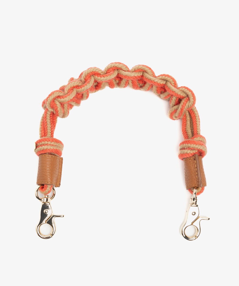 Cord shoulder strap - MACRAME-  TOAST & CORAL