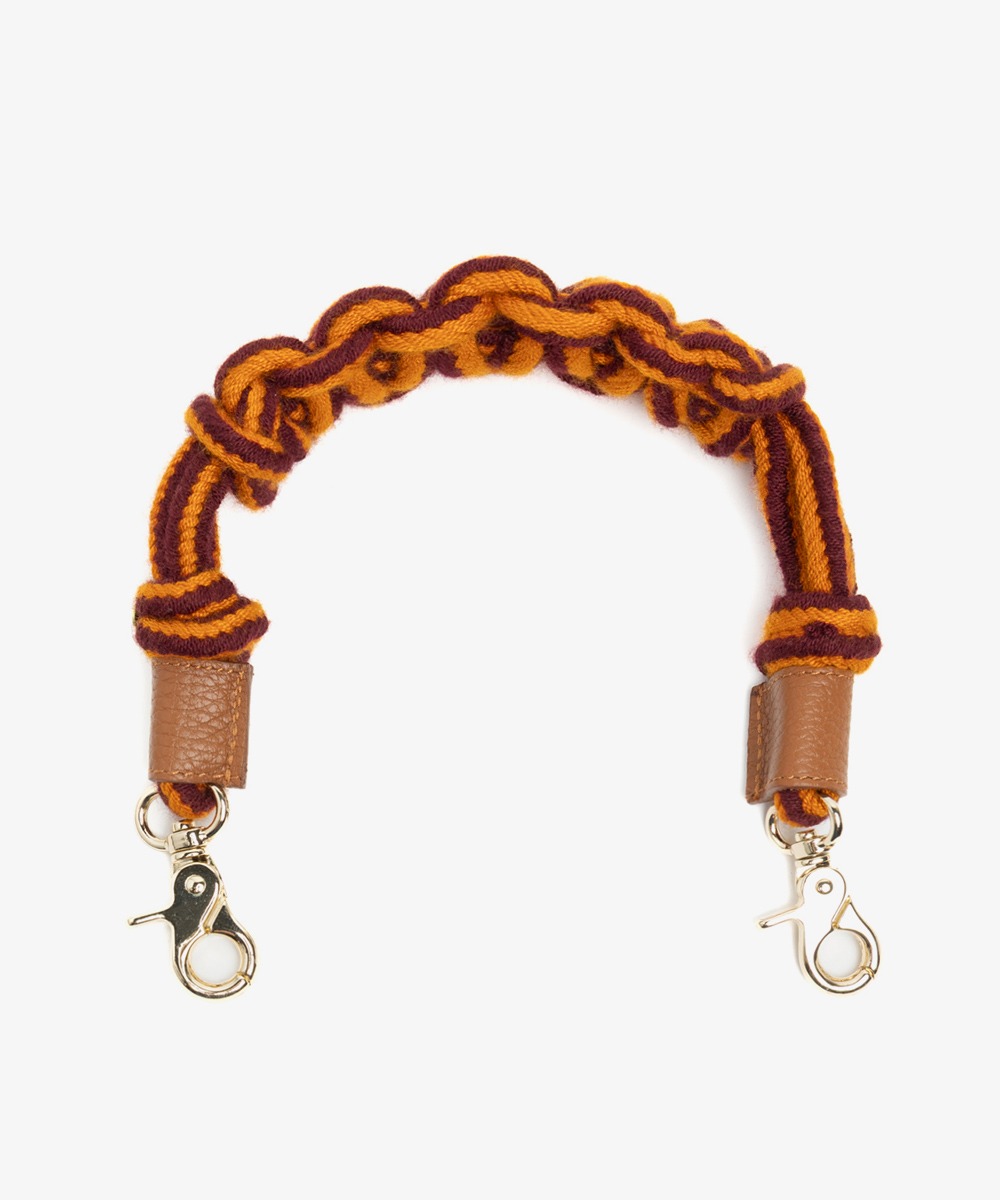 Cord shoulder strap - MACRAME MUSTARD & WINE RED