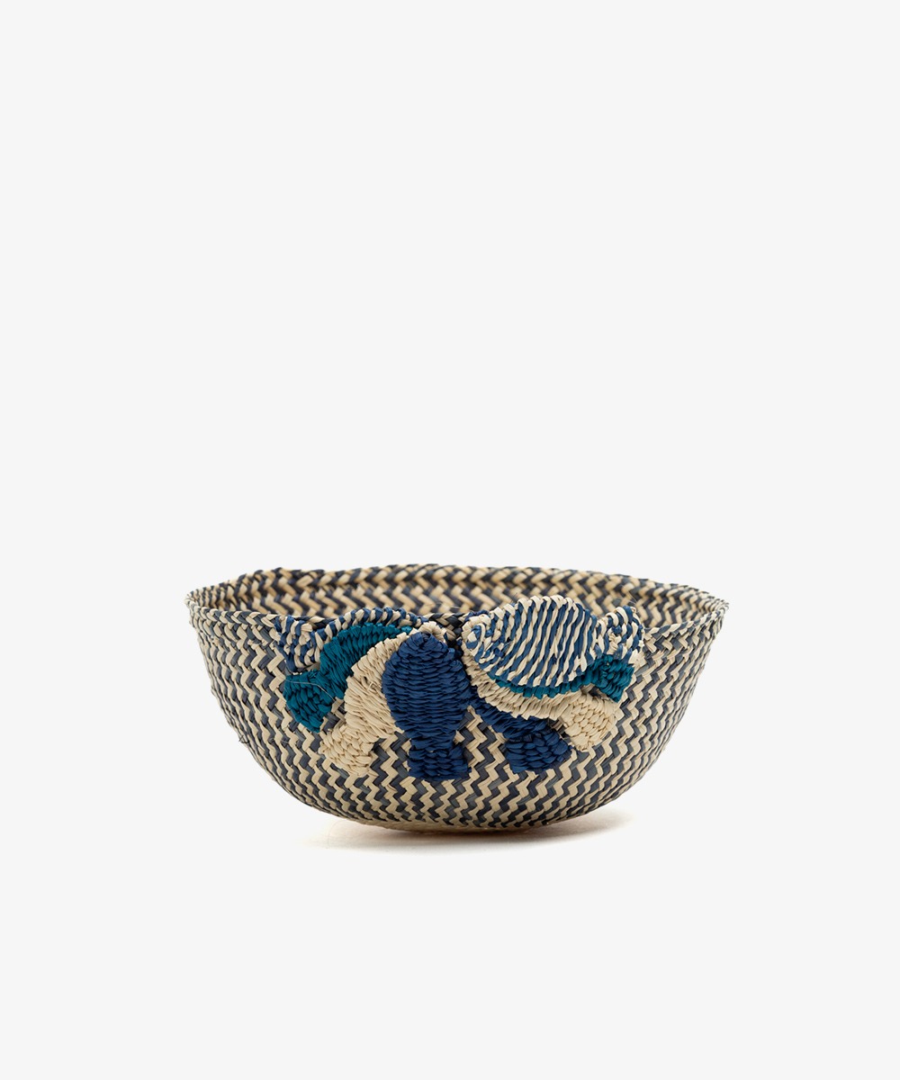 Bowl M ZIGZAG- LITTLE FISHES- BLUE & WHITE