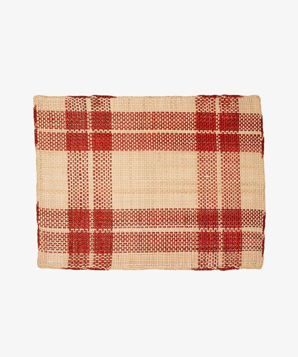 Rectangular placemat - 1 UNIT - BEIGE & BURGUNDY