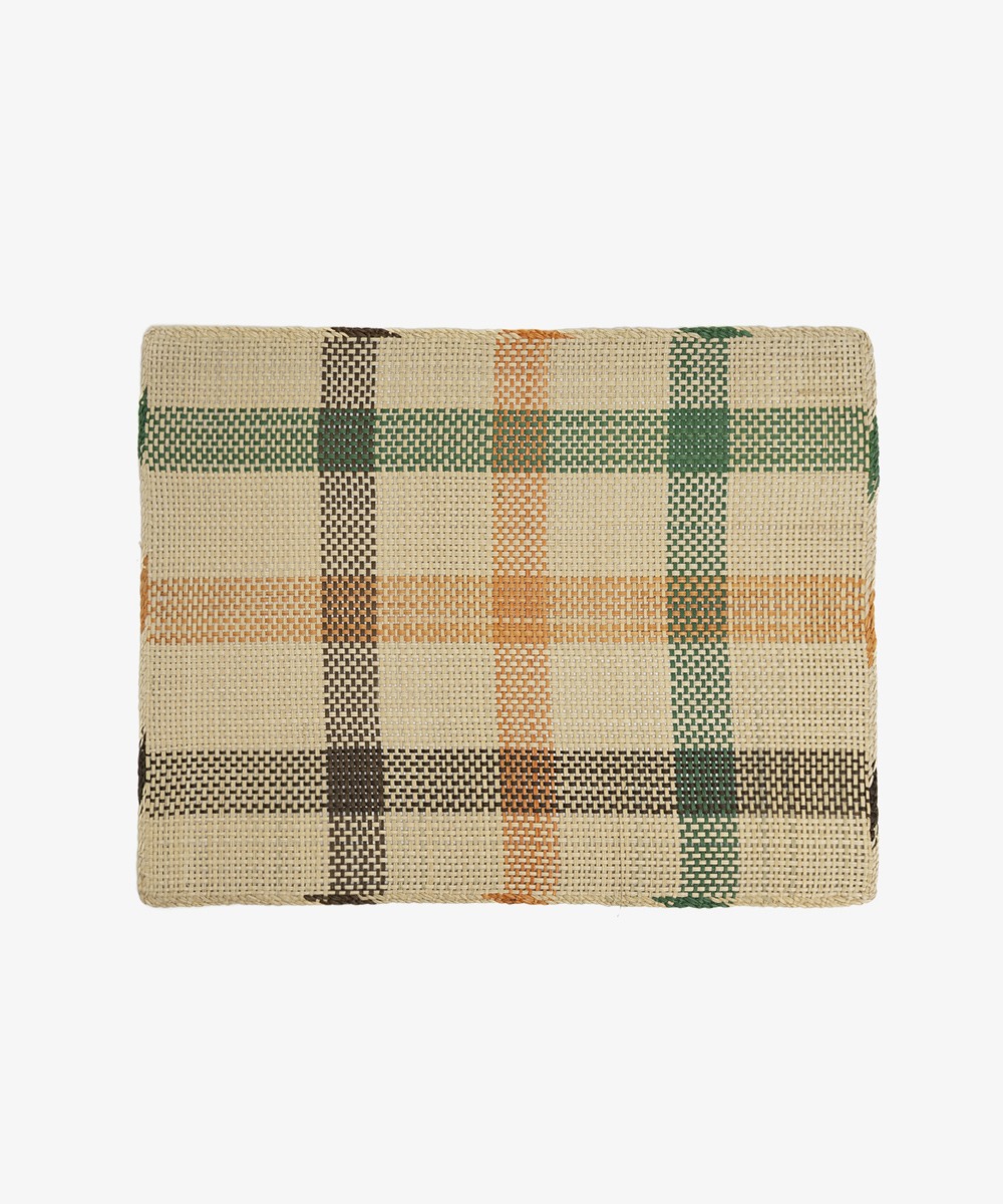 Rectangular placemat - 1 UNIT BEIGE GREEN & CORAL