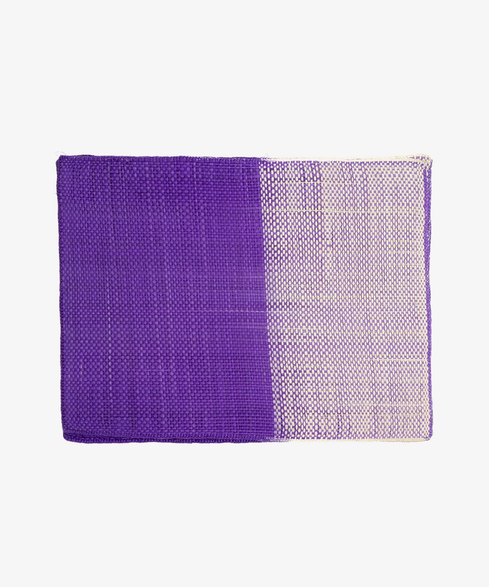 INDIVIDUAL RECTANGULAR IRACA- SET 6 - MORADO Y BEIGE