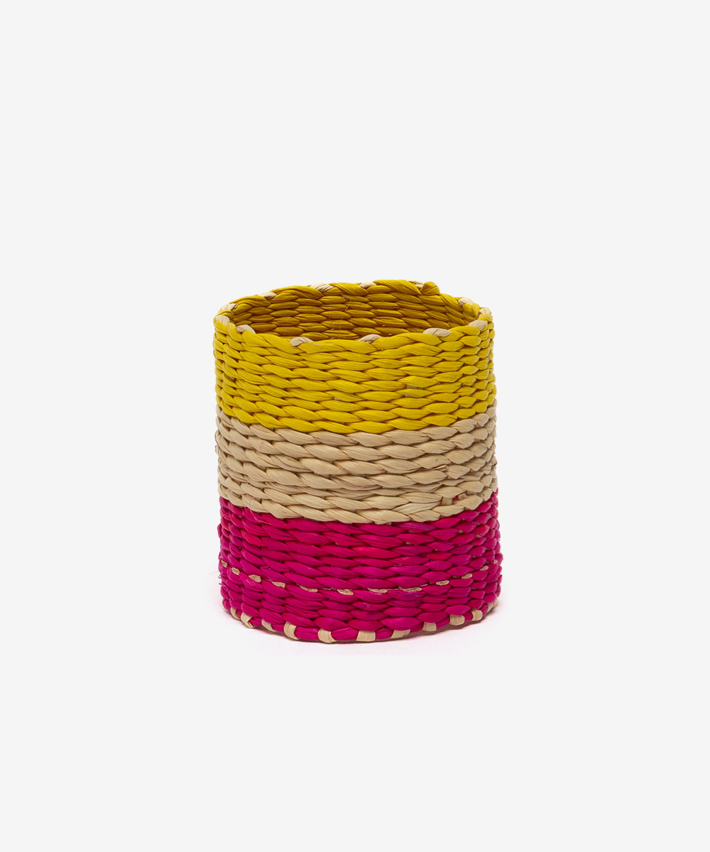 NAPKIN RING - PINK/YELLOW & BEIGE