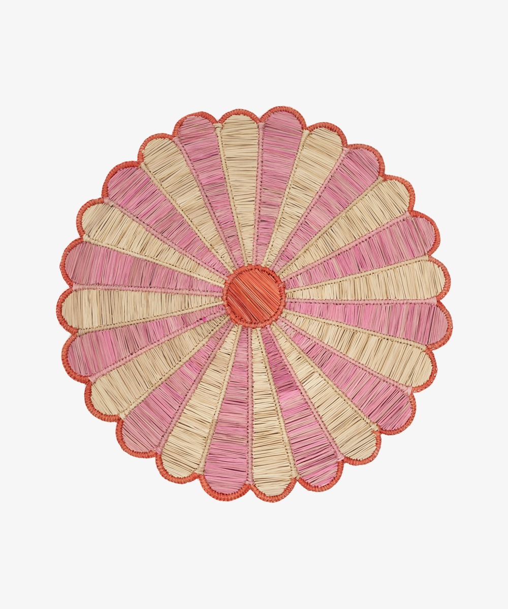INDIVIDUAL FLOR PINK & RED EDGES