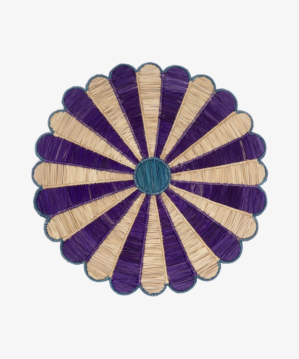 INDIVIDUAL FLOR PURPLE & BLUE EDGES
