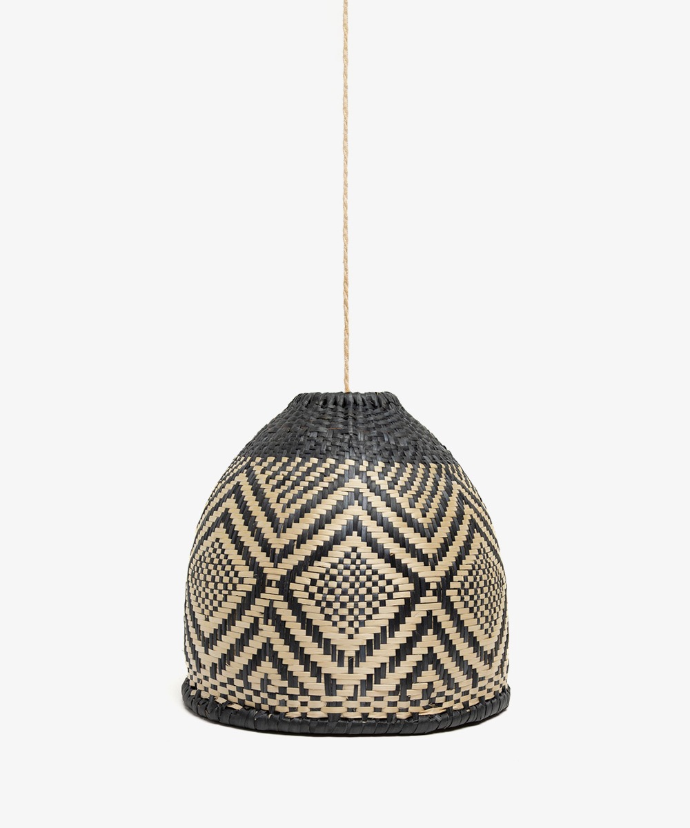 LAMPSHADE OVAL S  BLACK & BEIGE