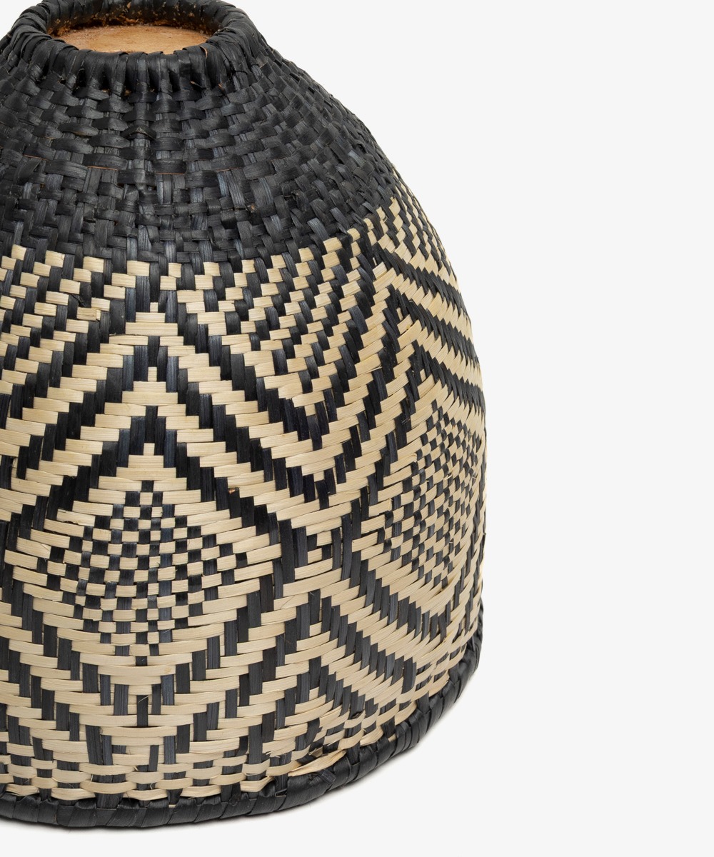 LAMPSHADE OVAL S  BLACK & BEIGE