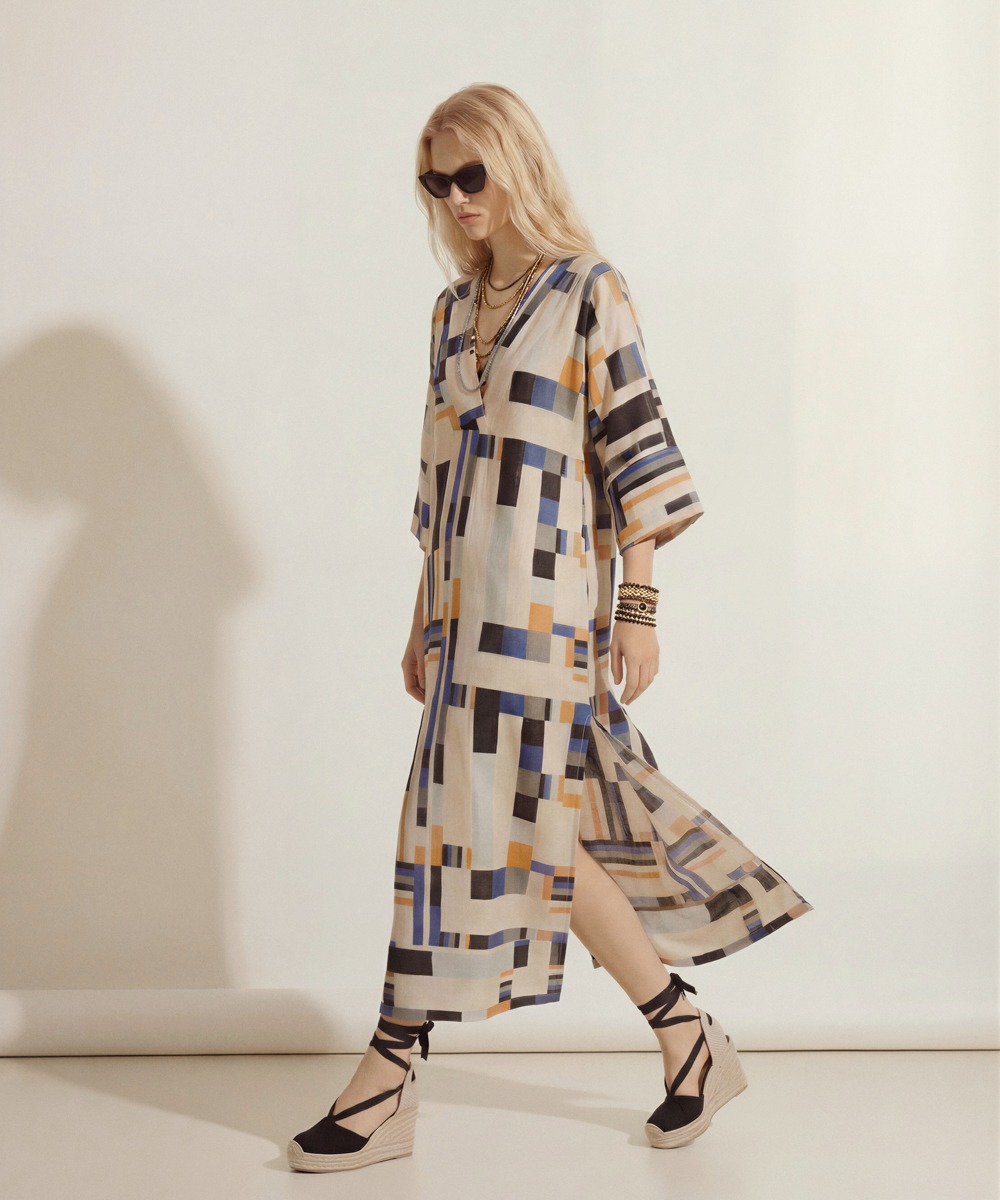 PREORDER: LINEN DRESS - CAPRICORNUS - BEIGE & TOAST