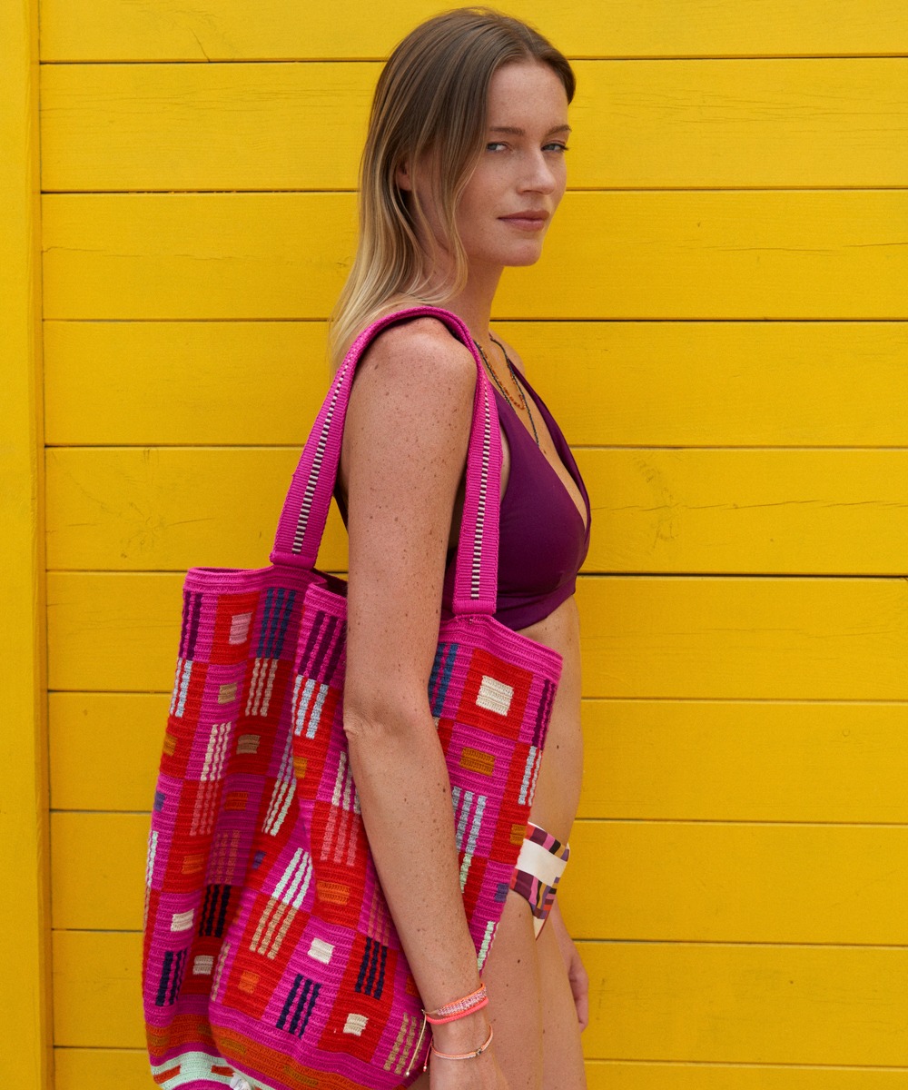 Tote Bag - WOLF - FUCHSIA & RED