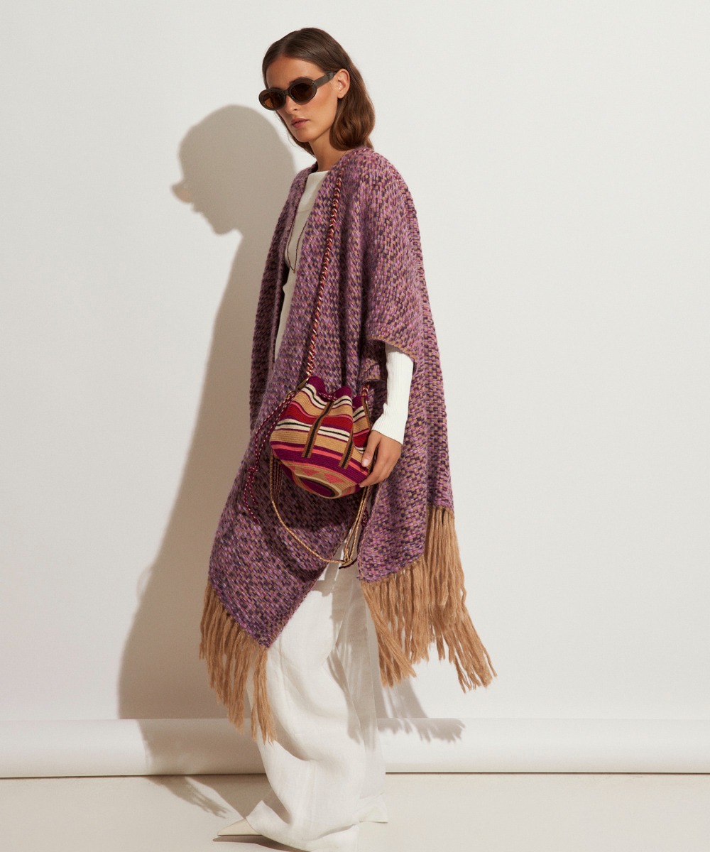 PONCHO JOSEPHINE - MIX ROSA CLARO