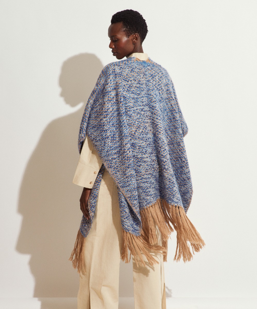 PONCHO JOSEPHINE - MIX AZUL CLARO