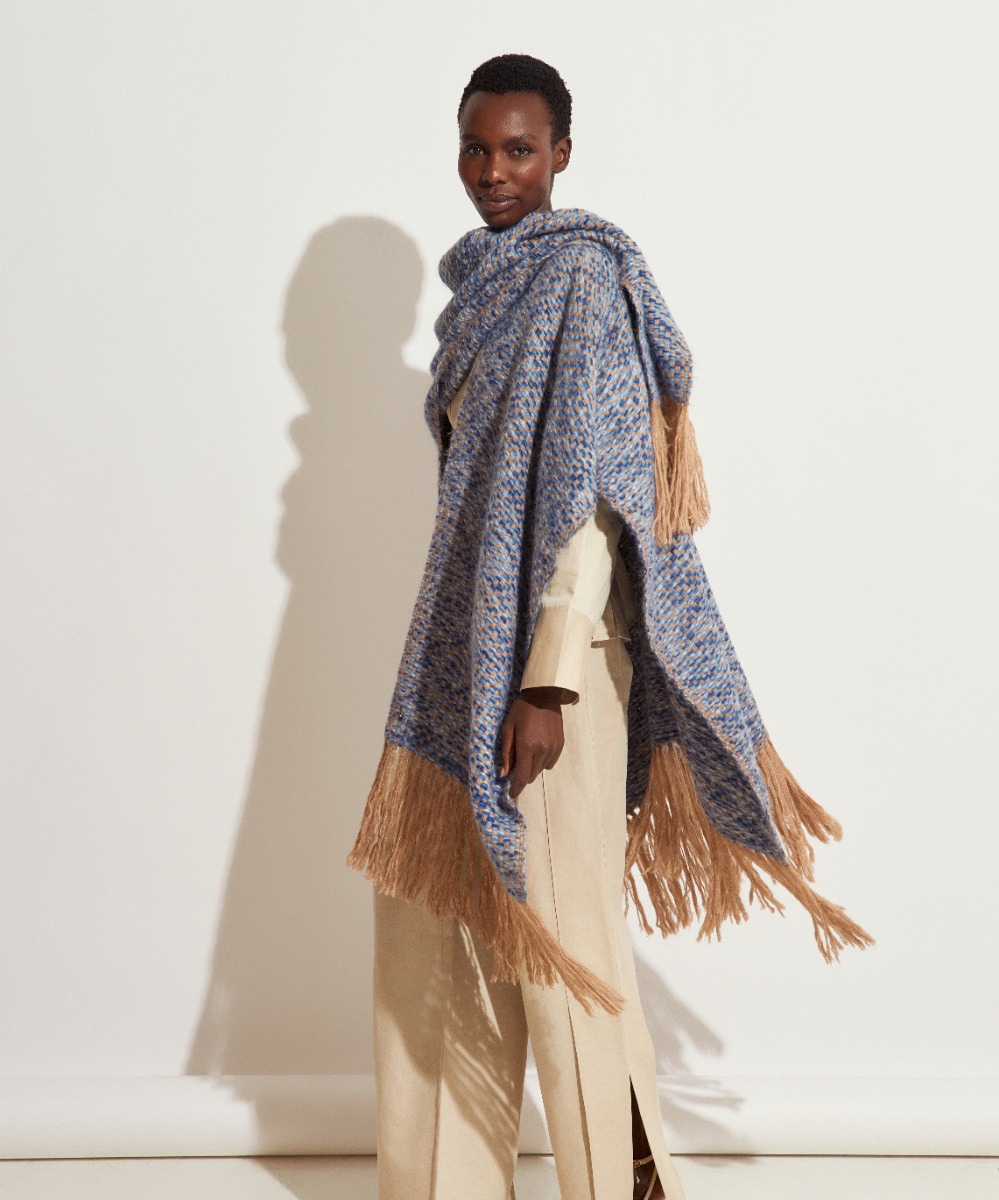 PONCHO JOSEPHINE - MIX AZUL CLARO