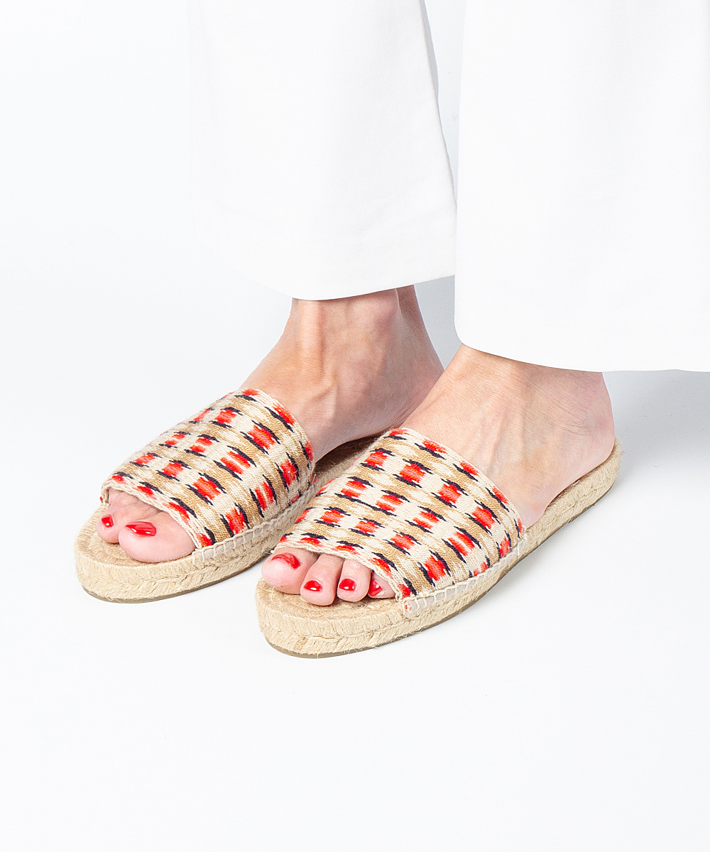 MULE ESPADRILLE - BAKERSFIELD - RED & TOAST