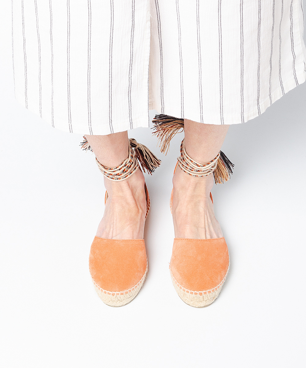 VALENCIAN FLAT - WITH POMPOM - CORAL