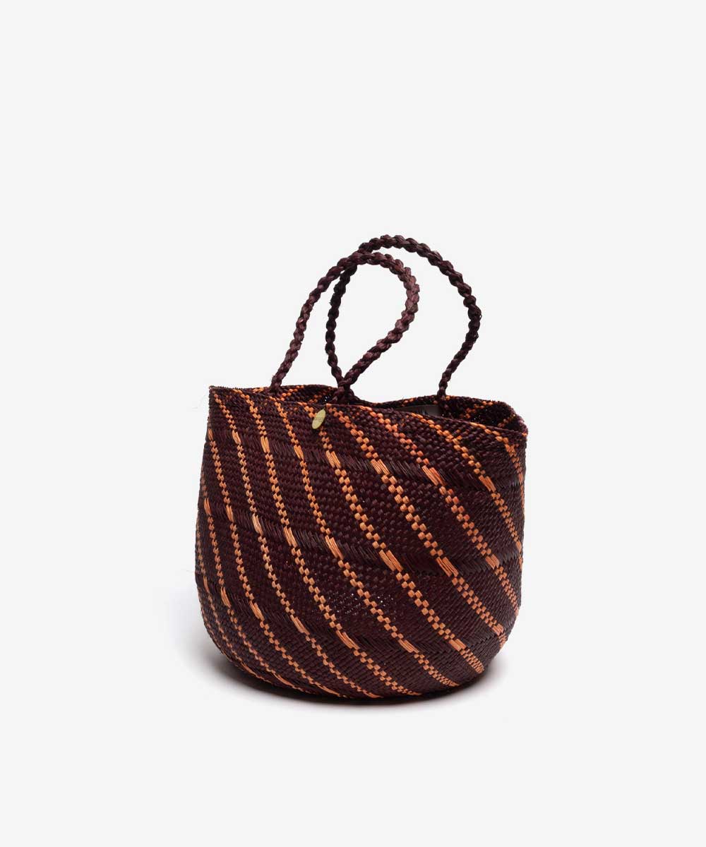 CANASTO BAG M - DARK BROW&ORANGE