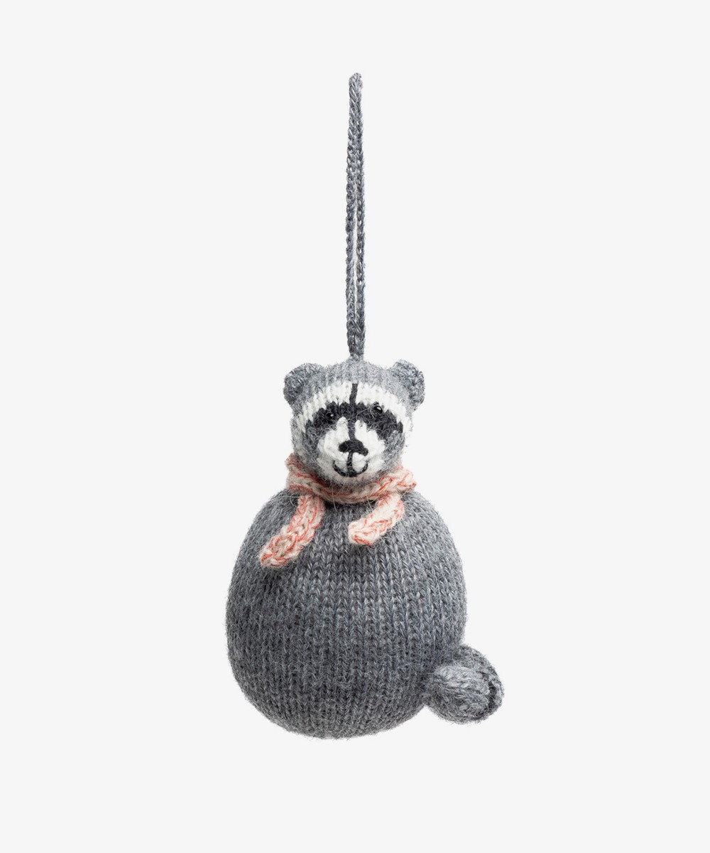 CHRISTMAS ORNAMENT - RACOON WITH SCARF