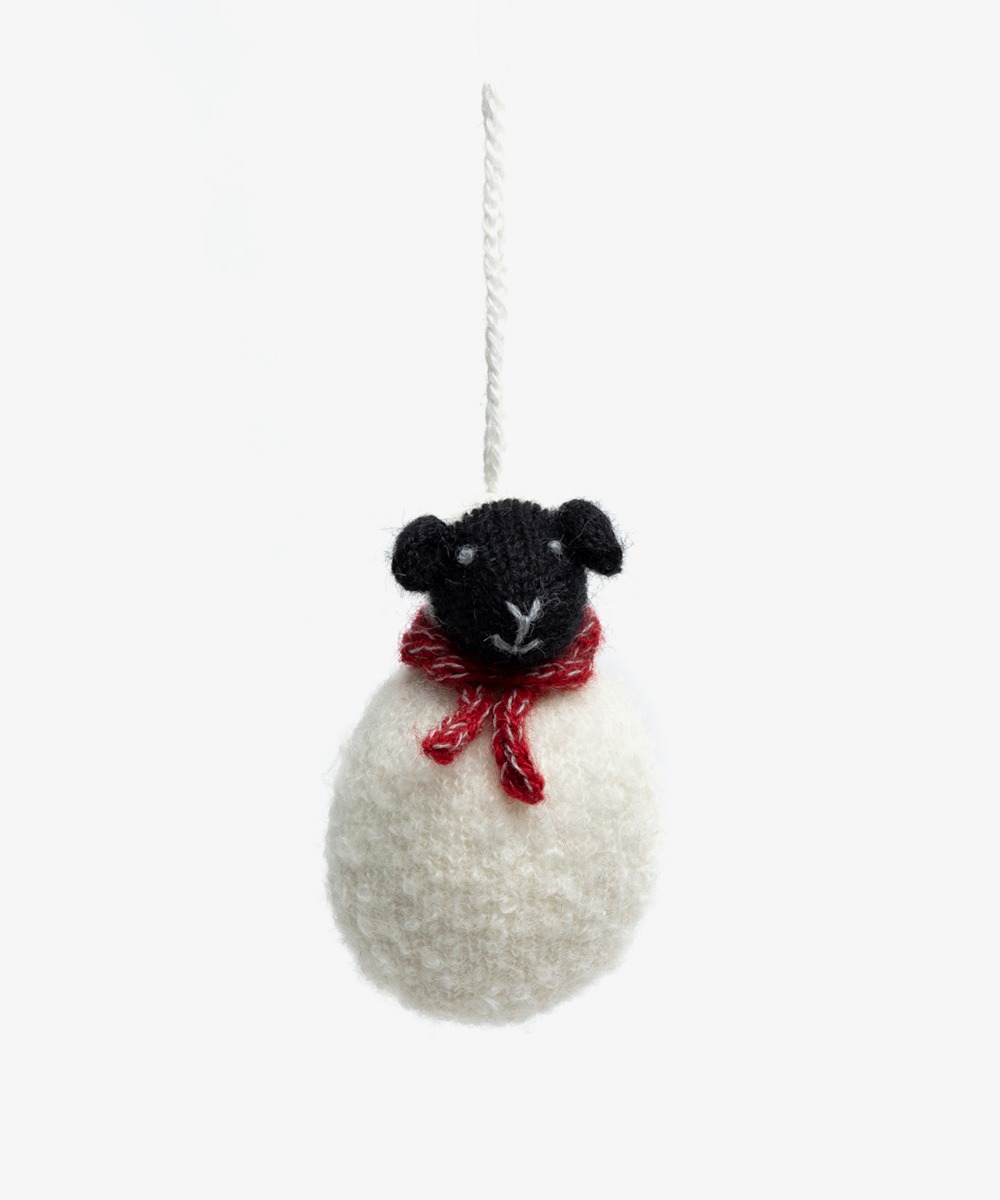 CHRISTMAS ORNAMENT - BLACK SHEEP WITH SCARF