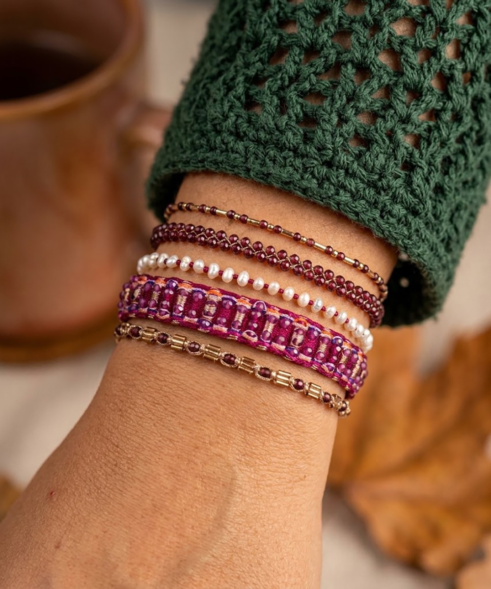 SET BRACELETS - BURGUNDY