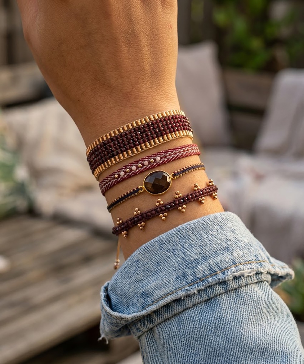 SET BRACELETS - BURGUNDY
