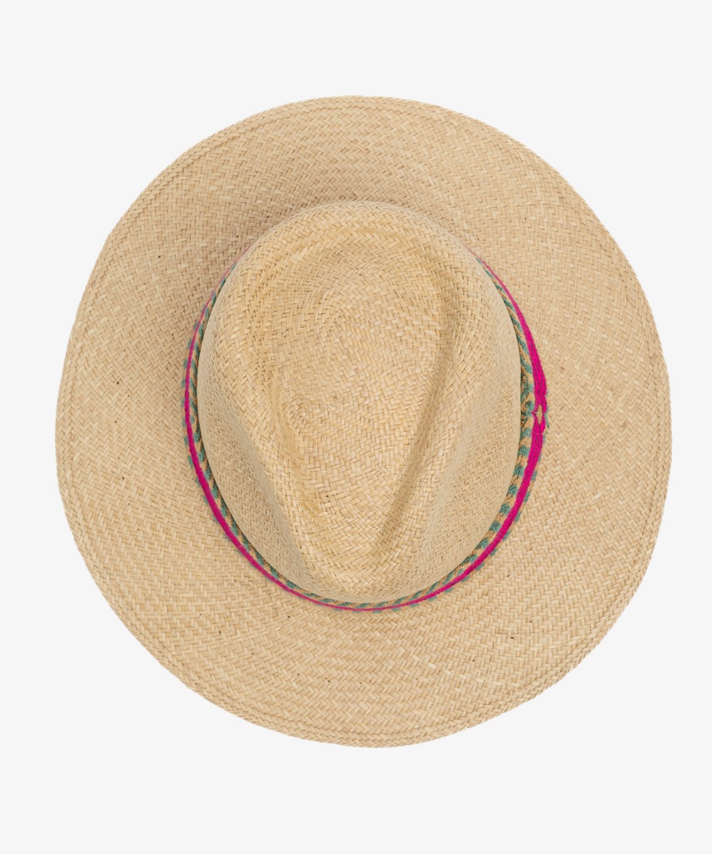 PANAMA HAT WITH RIBBON - TOAST