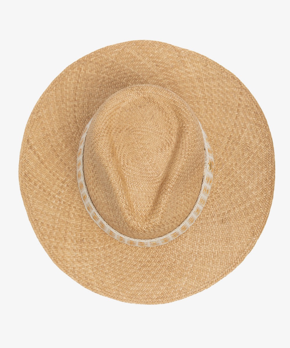 PANAMA HAT WITH RIBBON - TOAST