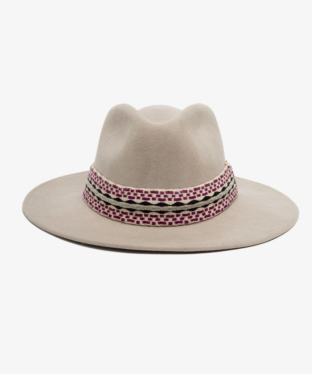 FELT HAT BEIGE COLOR LARGE BRIM