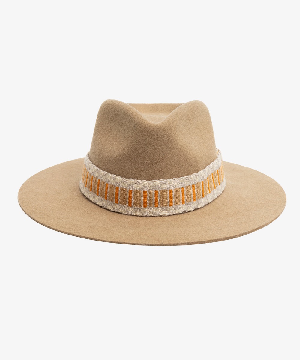 WOOL HAT WITH RIBBON - MINK